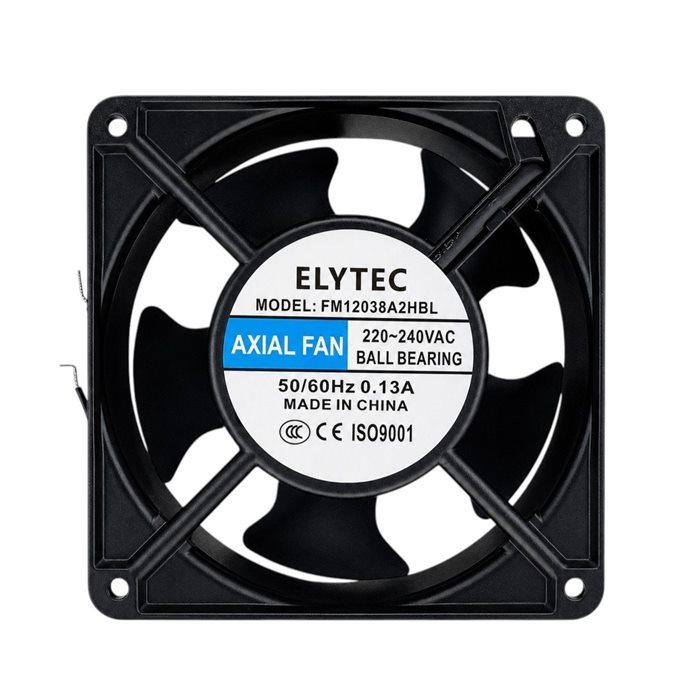 Ventilador axial ElyTec FM12038A2HBL de 120 mm con rulemán
